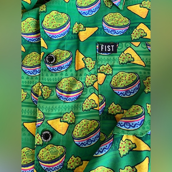 Dixxon Flannel x FIST Chips N‎ Guac Party Wear Short Sleeve Shirt Green Mens 3X - Picture 13 of 13